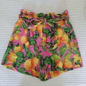 Farm Rio Peach Pattern Shorts, Size S